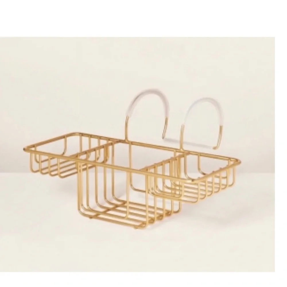 NWT Hearth&Hand with Magnolia Over-the-Side Wired Bathtub Caddy Brass Finish